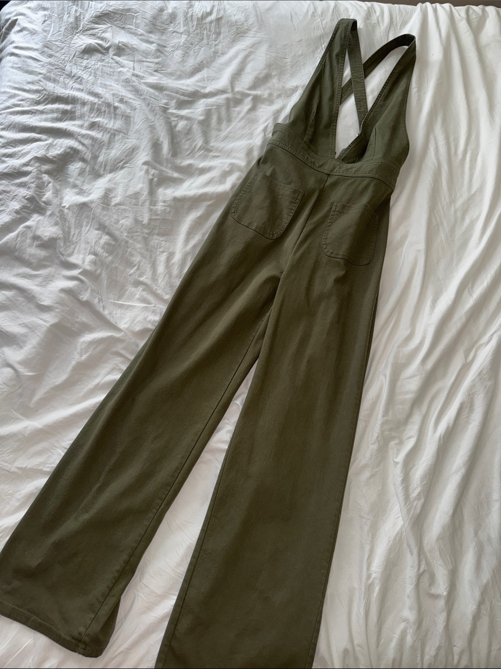 Sincerely Jules Olive Green Crossback Wide-Leg Jumpsuit